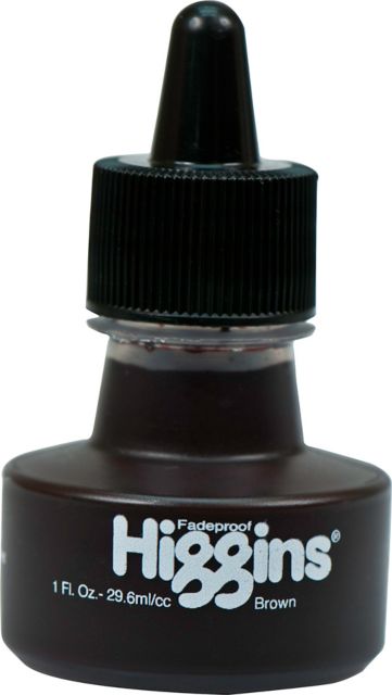 HIGGINS PIGMENTED WATERPROOF INK BROWN 1 OZ