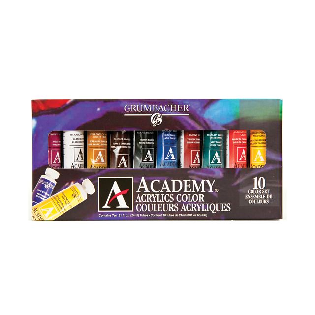 ACADEMY ACRYLIC 24ML 10-COLOR SET