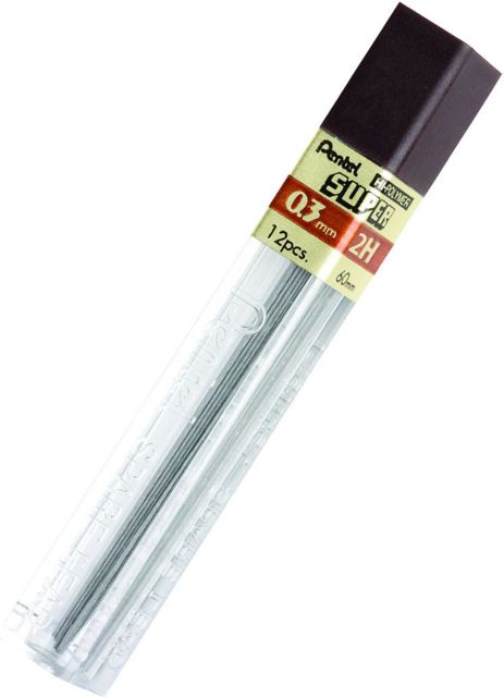 LEAD MECHICAL PENCIL .3MM 2H 12-TUBE