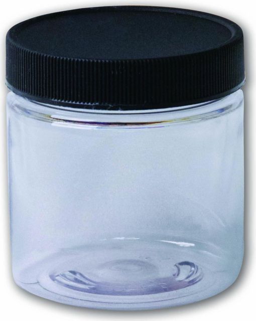 CLEAR PLASTIC JAR 4OZ WITH LID