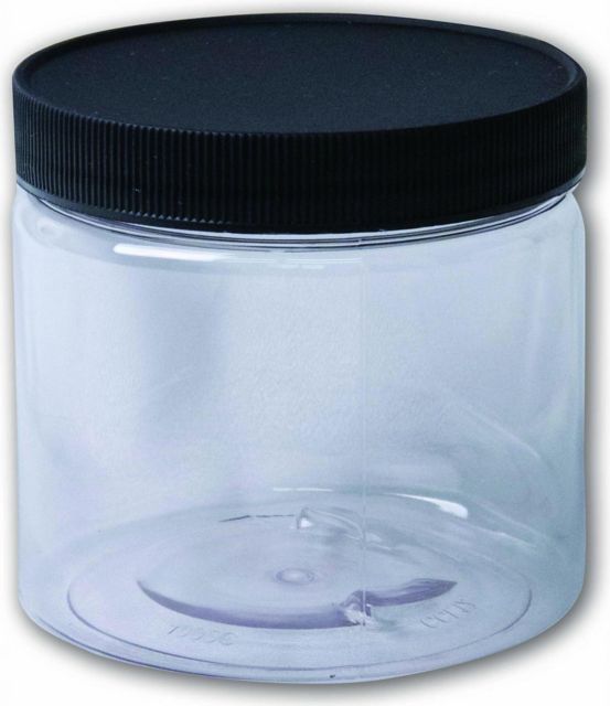 CLEAR PLASTIC JAR 16OZ WITH LID