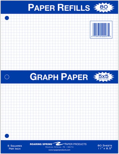 FILLER PAPER 5x5 80SH QUAD