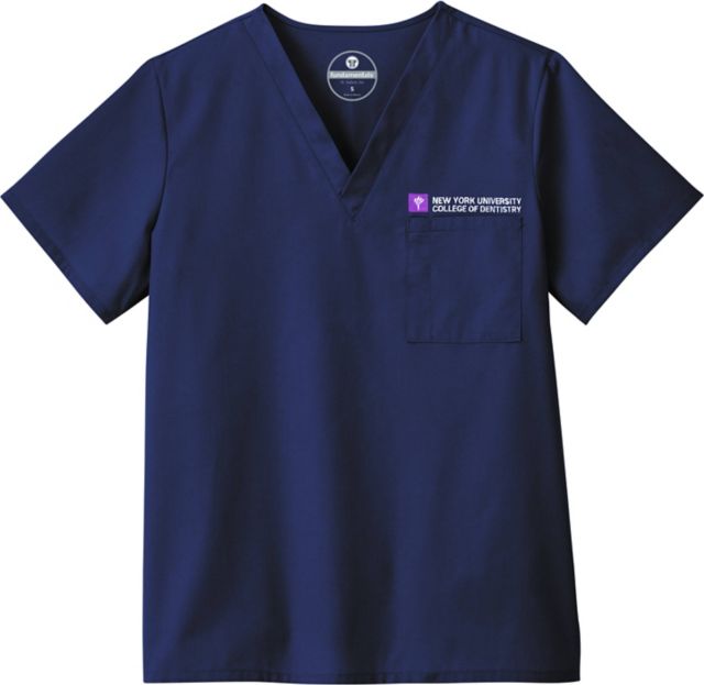 NYU College of Dentistry Unisex V-Neck Scrub Top:New York University