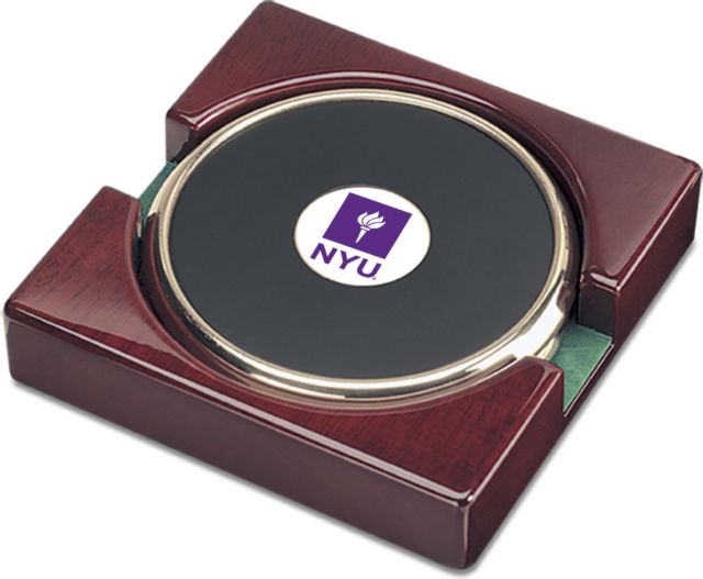 CSI Set Of 2 Gold  Round Coaster Gift Boxed With Colored Medallion - ONLINE ONLY