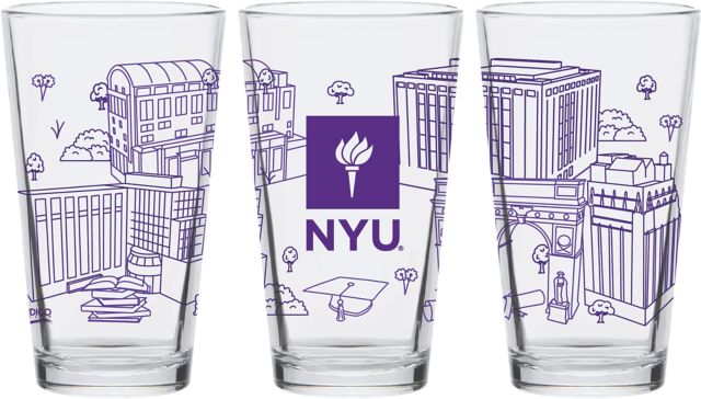 New York University 16 oz. Pint Glass