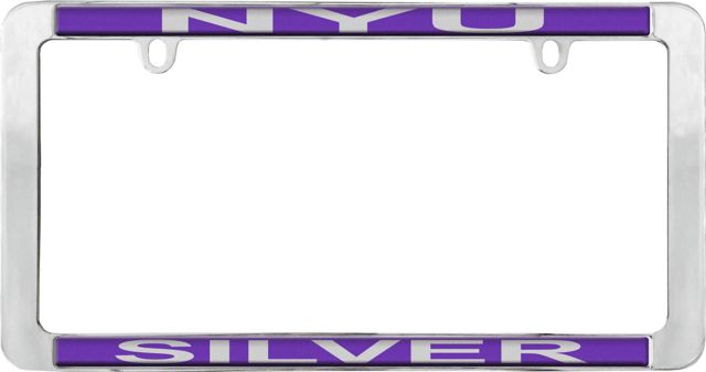 New York University Silver License Plate Frame
