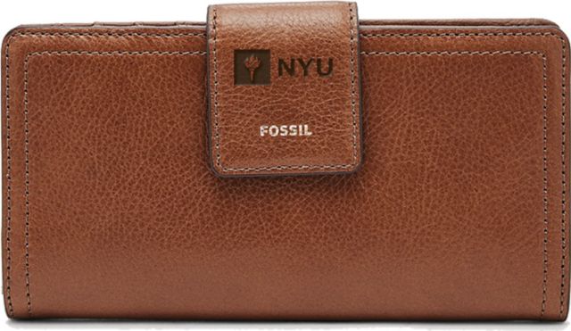 Fossil Leather Logan RFID Tab Clutch - Brown - ONLINE ONLY