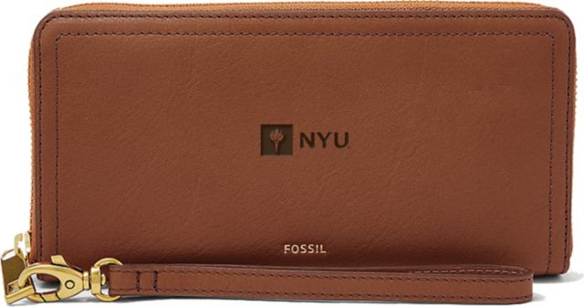 Fossil Leather Logan RFID Zip Around Clutch - Brown - ONLINE ONLY