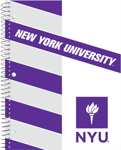 New York University Full color imprinted 1 Subject College Ruled Notebook, 11" x 8.5", 70 Sheets