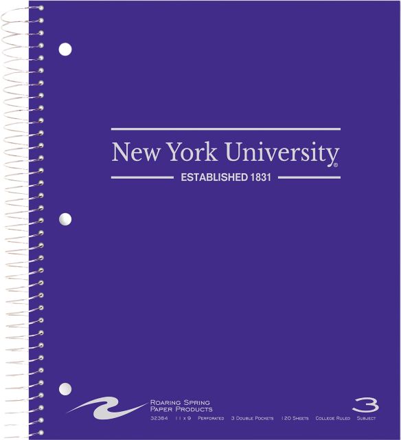 New York University 3 Subject Notebook
