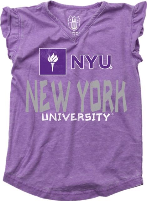 New York University Toddler Girls Ruffle Short Sleeve T-Shirt