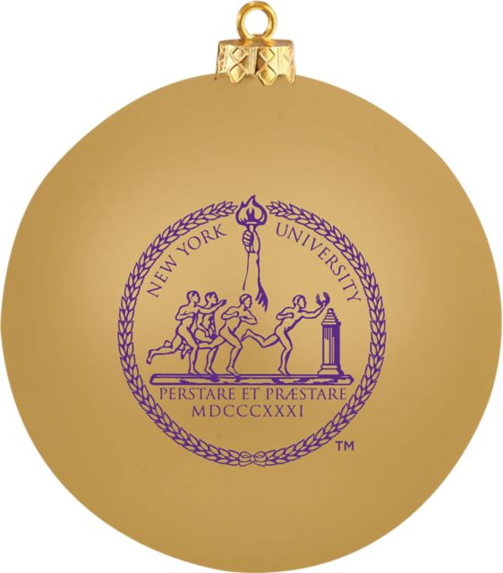 New York University Round Shatterproof Ornament