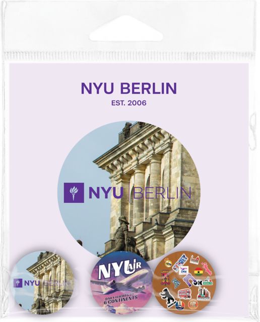 New York University Berlin Global Buttons 3 Pack