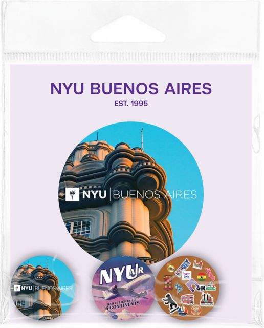 New York University Buenos Aires Global Buttons 3 Pack