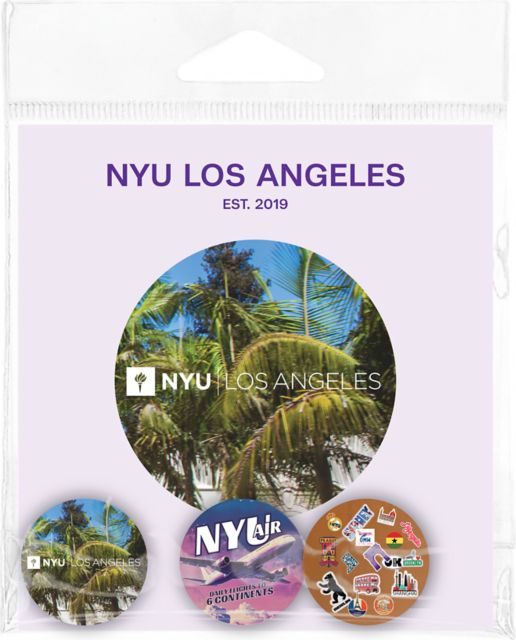 New York University Los Angeles Global Buttons 3 Pack