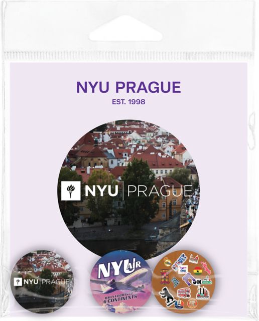 New York University Prague Global Buttons 3 Pack