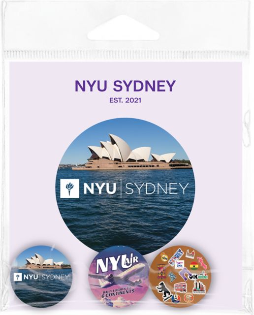 New York University Sydney Global Buttons 3 Pack