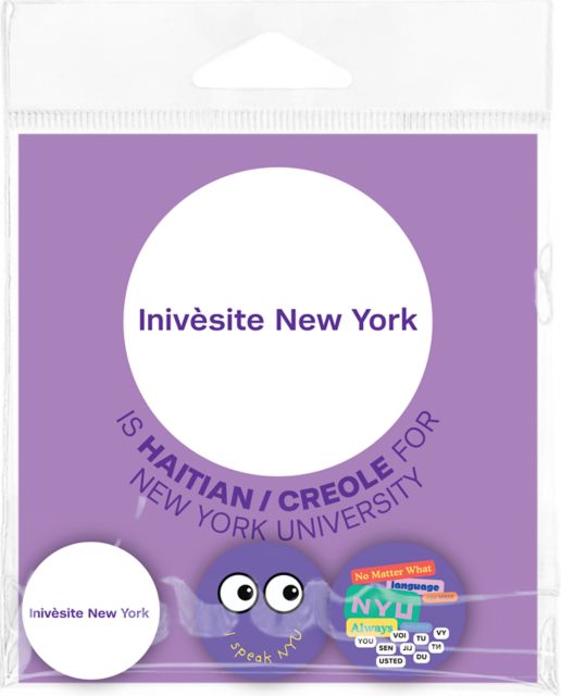 New York University Haitian-Kreyól Language Buttons 3 Pack