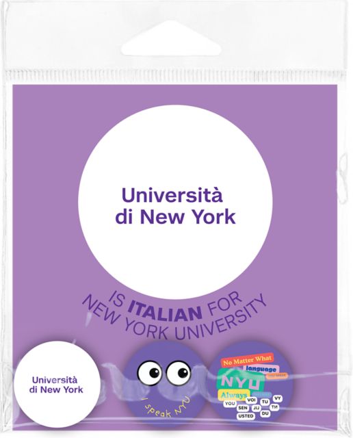 New York University Italian Language Buttons 3 Pack