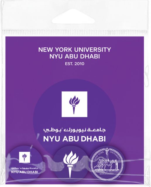 New York University NYU ABU  DHABI 3 Pack Buttons