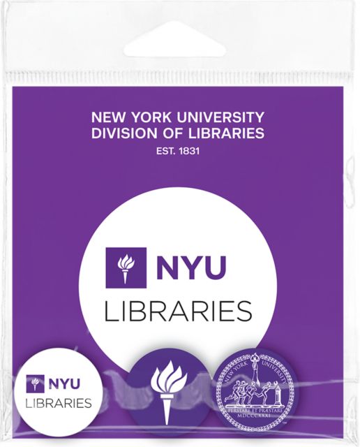 New York University Libraries Buttons 3 Pack