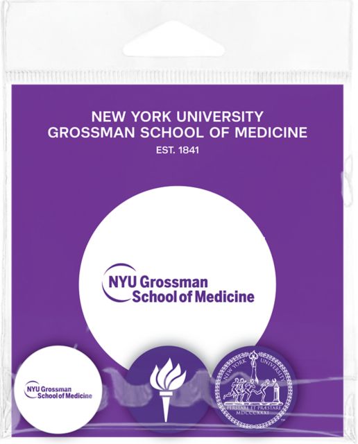 New York University Medicine Buttons 3 Pack