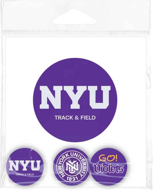 New York University Track & Field Buttons 3 Pack