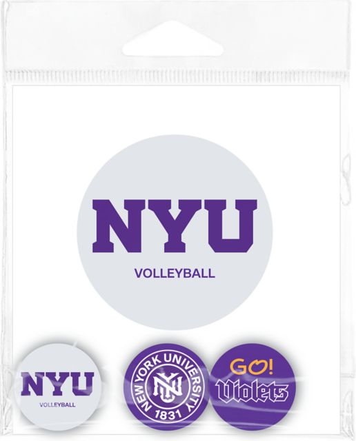 New York University Volleyball Buttons 3 Pack