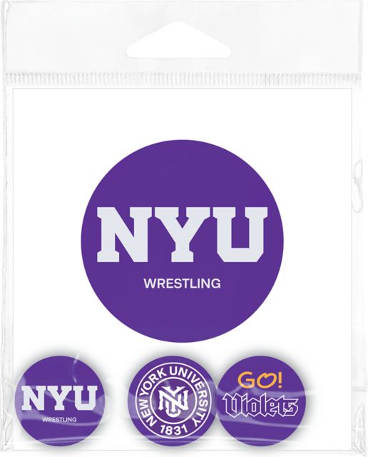 New York University Wrestling Buttons 3 Pack