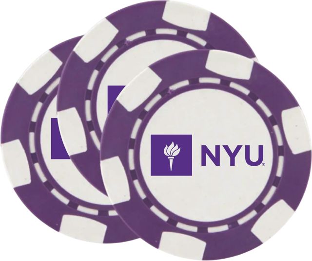 New York University Chip Ball Marker 3 Pack