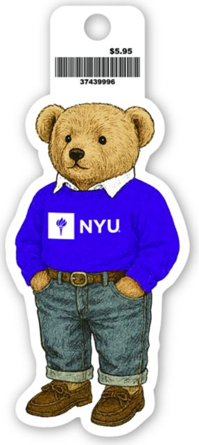 New York University Teddy Bear Vinyl Sticker