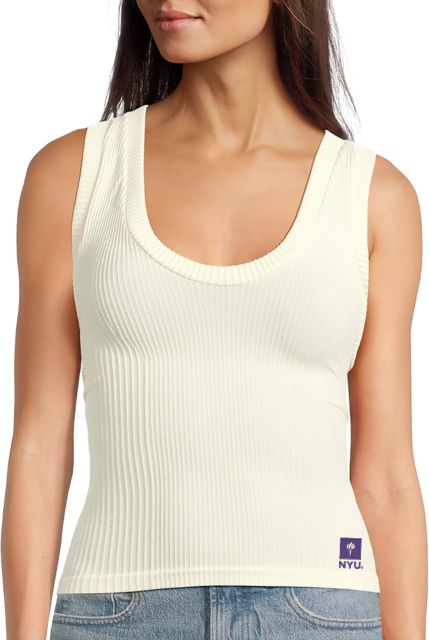 New York Univ Free People Womens Clean Slate Tank NYU Wordmark