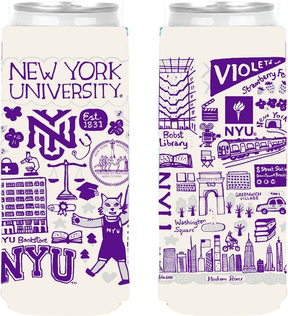 New York University Slim Can Coozie
