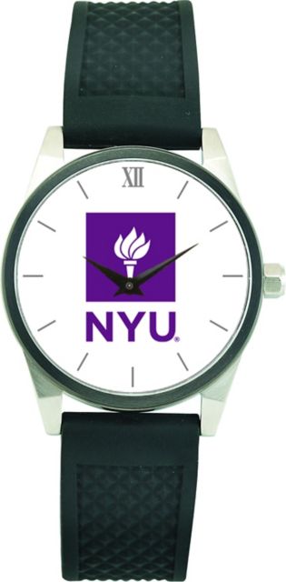 New York University CSI Men's Wristwatch (Gift Boxed) with Black Silicone Strap And Color Medallion - ONLINE ONLY