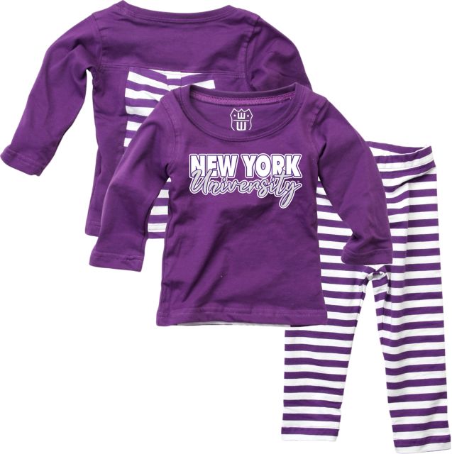 New York University Infant Girls Stripe Set