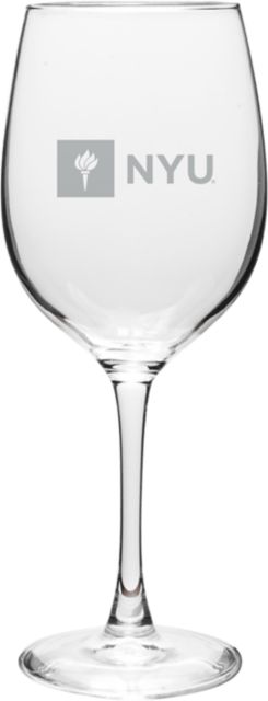 New York University 16 oz. Wine Glass