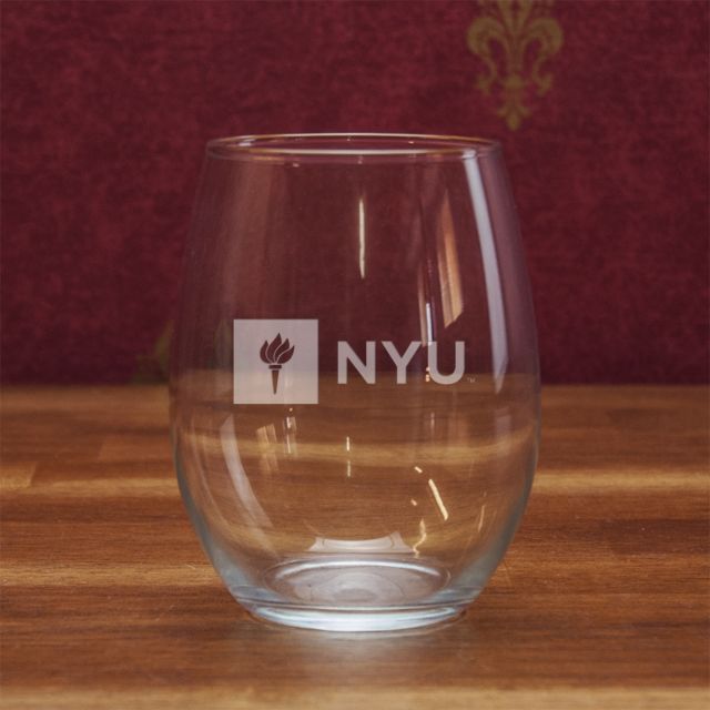New York University 21 oz. Stemless Wine Glass