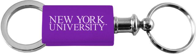 New York University Valet Keychain LXG Purple