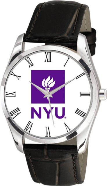 New York University 36mm Men's Leather Watch
