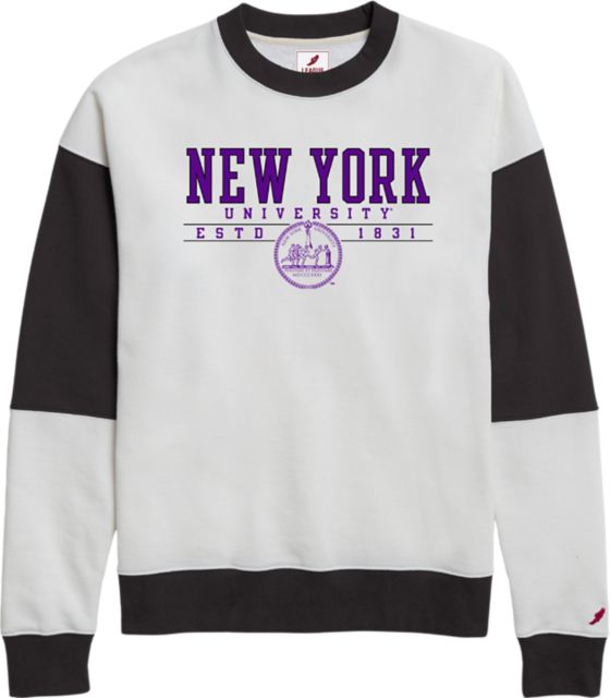 New York University Full-Zip Powerblend Hooded Sweatshirt | Champion | Heather Grey | XLarge