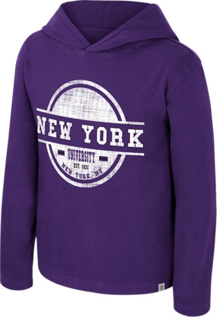 New York University Youth Hooded Long Sleeve Shirt