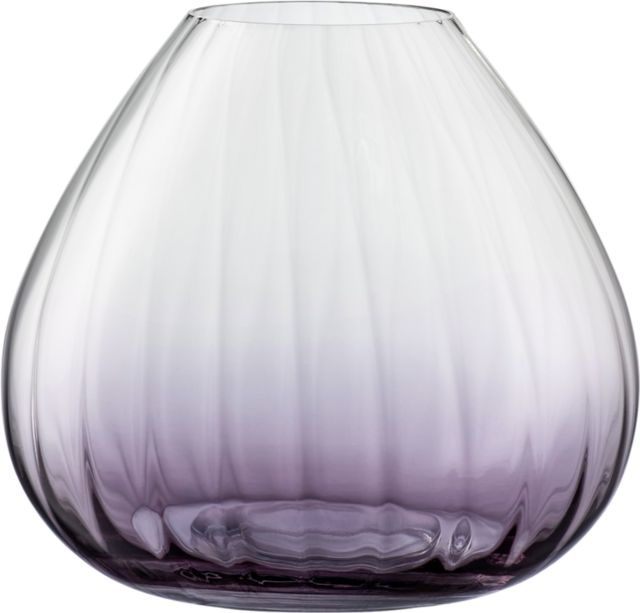 New York University 6 1/2" Galway Crystal Erne Rose Bowl Amethyst