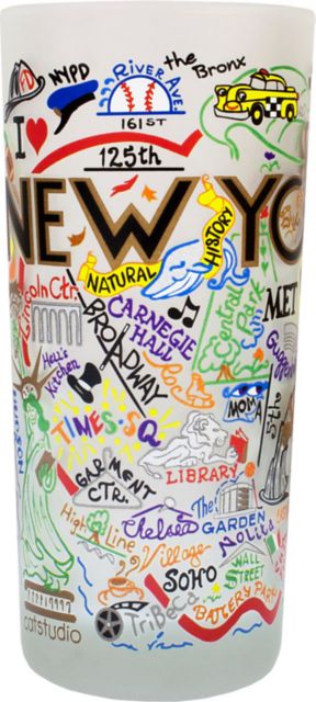 New York University 15 oz. Frosted Glass