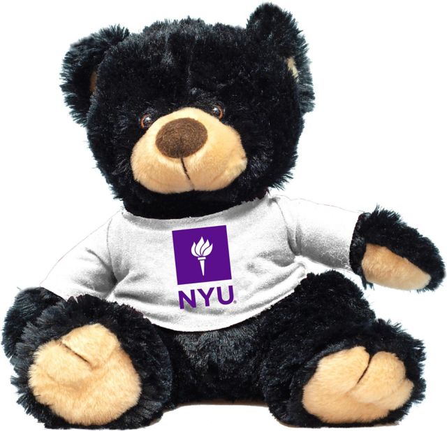 New York University 12'' Plush Noah Bear - Black - ONLINE ONLY