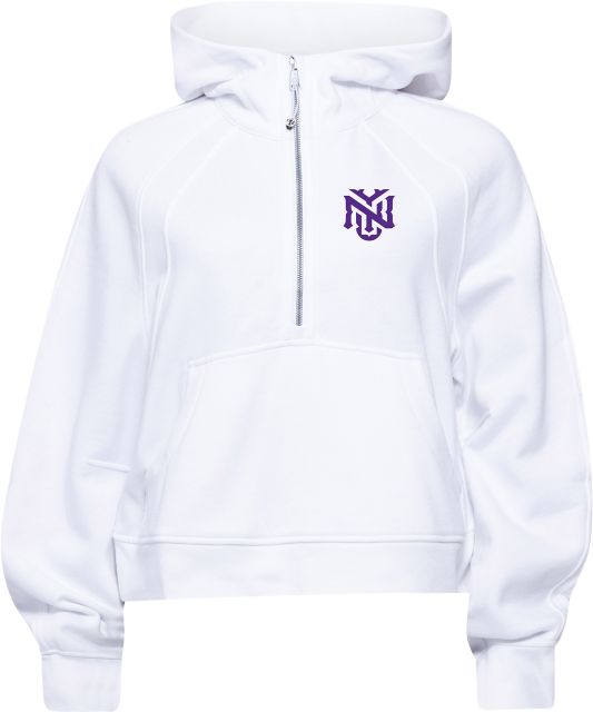 New York University Women's Scuba Oversized 1/2 Zip Hooded Sweatshirt