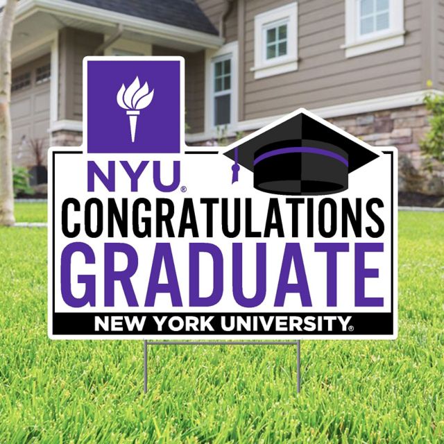 New York University Grad Lawn Sign