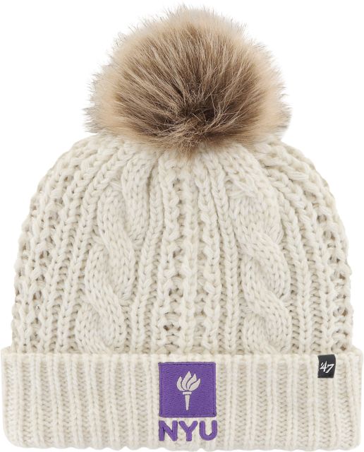 New York University Women's Fur Pom Beanie