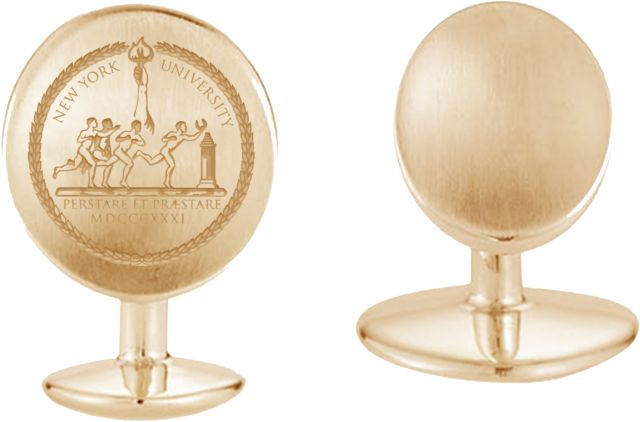 New York University Organic Crest Cufflinks - Cavan Gold