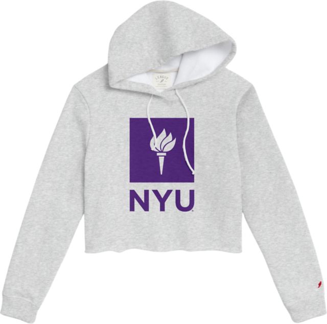 New York University Women's 1636 Cropped Hooded Sweatshirt - ONLINE ONLY