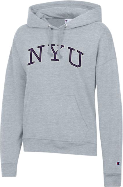 トップス CHAMPION NYU SATIN HOODED SWEATSHIRT New York University NYU Champion Pullover Sweatshirt Hoodie
